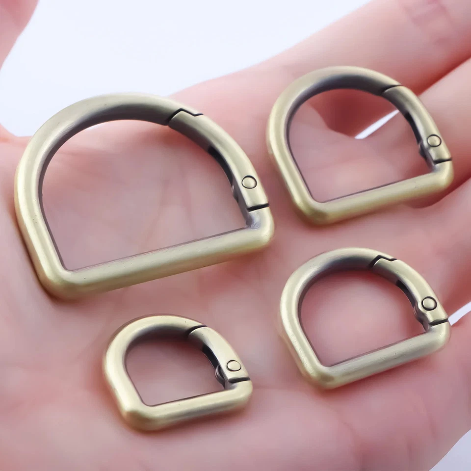 5Pcs D Ring Spring Key Hooks Clip Spring Ring Clasp for Backpack Purse Keychain - Image 2 of 4