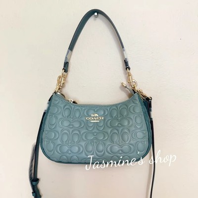 NWT COACH CY674 Teri Shoulder Bag In Blocked Signature Leather +