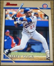 1996 Bowman Sammy Sosa Baseball Card #105 Chicago Cubs Right Field NRMT