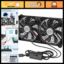 140mm USB C Dual Fans for PC Cooling - Quiet 5V Type-C Fan with 3 Speed Control