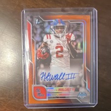 Topps 2025 Bowman Chrome Harrison Wallace III Auto Orange Refractor /25 Ole Miss