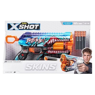 X-Shot Skins Griefer Shark Thrasher Blaster 12 Rounds Bite Me Edition