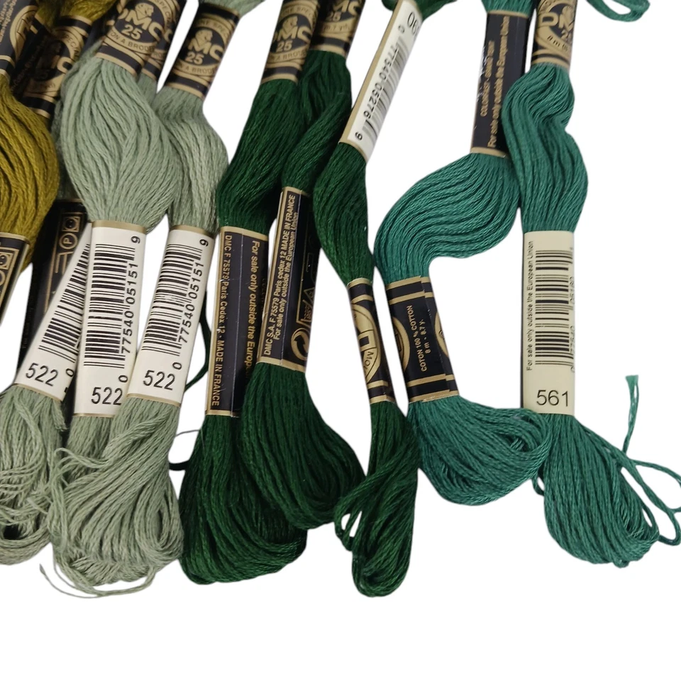 Lot of 18 DMC Thread Embroidery Floss Green and browns New - Image 2 of 3