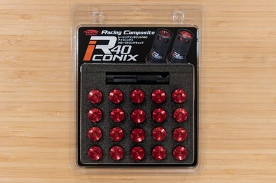 KYO-EI Project Kics R40 Iconix - Aluminum Cap Set - M12x1.5 - RED (20 caps)