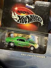 New 100 Hot Wheels Pro Street Camaro Green Black Box 29711 Aaron Automotive