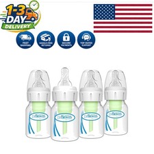Natural Flow Anti-Colic Baby Bottle - 2oz, 4 Pack with Preemie Flow Nipples