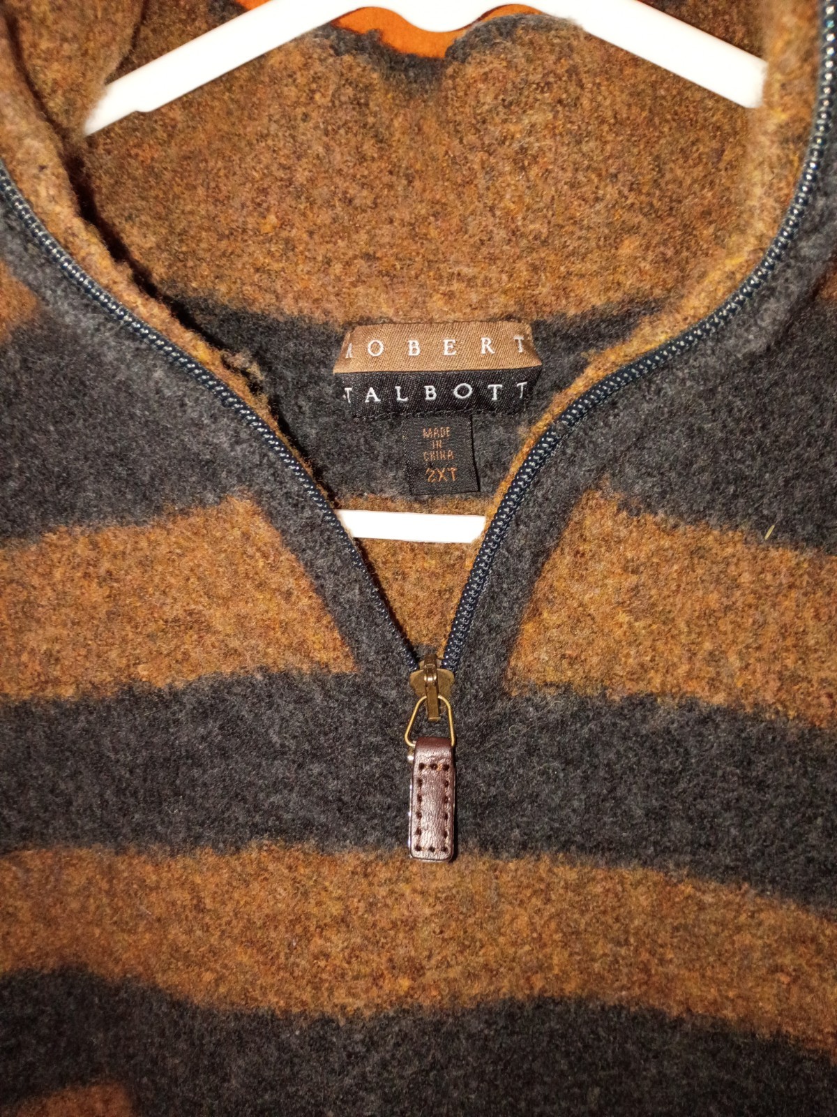 Robert Talbott Brown Wool Quarter Zip Sweater - W… - image 2