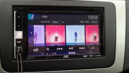 autoradio 2 din  jvc kw-v 255dbt bluetooth dab dvd cd usb 3rca 4v alli temporale - Afbeelding 1 van 16