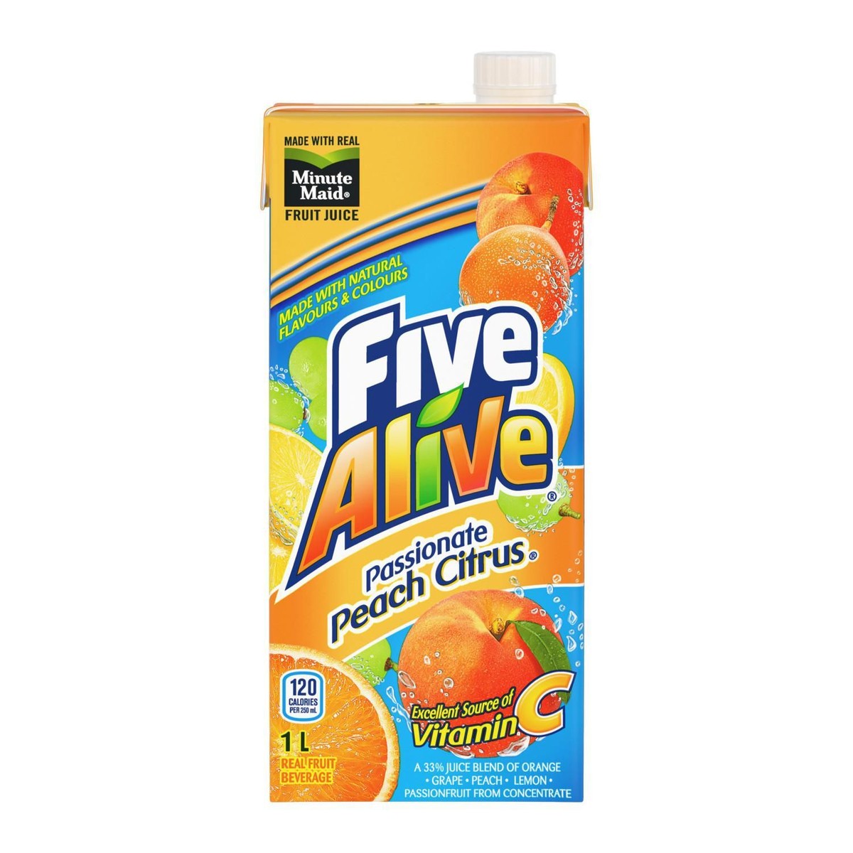 6 Boxes of Minute Maid Five Alive Peach Citrus Fruit Juice 1L Each