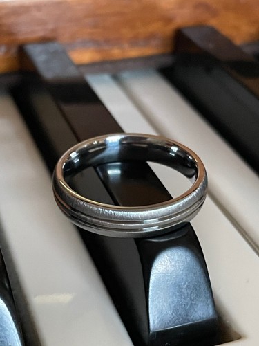 Wedding Ring, Titanium Band with Frosted Finish, 5mm Width, Ladies, Mens - Picture 9 of 10