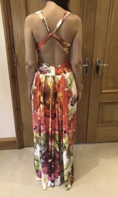 chinese dress ladies Katherine Maxi Dress  Cream & Rust Floral