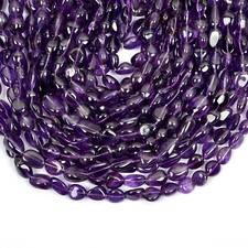 Natural Amethyst Beads Smooth Nugget Shape Beads 13 Inch Strand 8-14 MM Beads