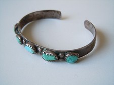 Armreif Silber Geprüft Navajo Türkis Schmucksteine 14,98 g/Breite 0,7 cm