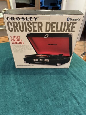 Crosley Cruiser Deluxe CR8005D-BK Portable Turntable Record Player MINT