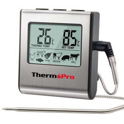 ThermoPro TP16 Digitales Küchen-Fleischthermometer mit Edelstahl langem Futter...