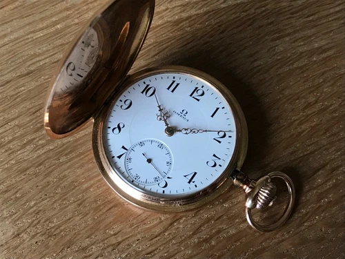 Uhr Tasche OMEGA Pocket Uhren - Chrono Vintage - Pink Gold - Collectors