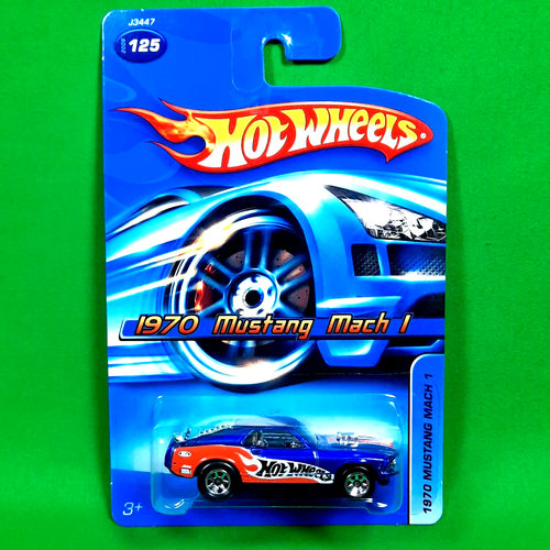 2006 Hot Wheels 1970 Mustang Mach I #125 Blue Mainline 7SP