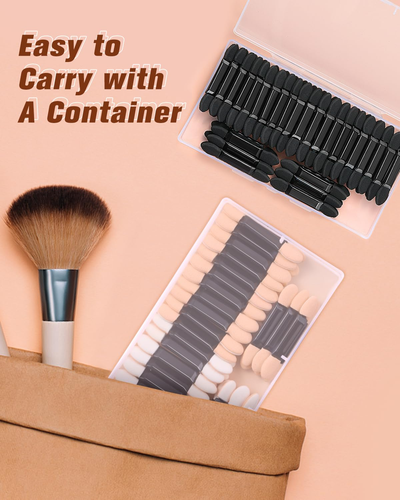 50Pc Double Ended Eyeshadow Applicators W/ Organizer, Disposable - Picture 5 of 12