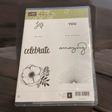 Stampin Up "Amazing You" 147215 Rubber Stamps Set Of 8, Celebratory