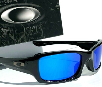 NEW Oakley FIVES Squared Black POLARIZED Galaxy Blue Mirror Lens