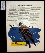 1943 Nash Kelvinator Military Parachute Soldier War Plane Vintage Print Ad 37880