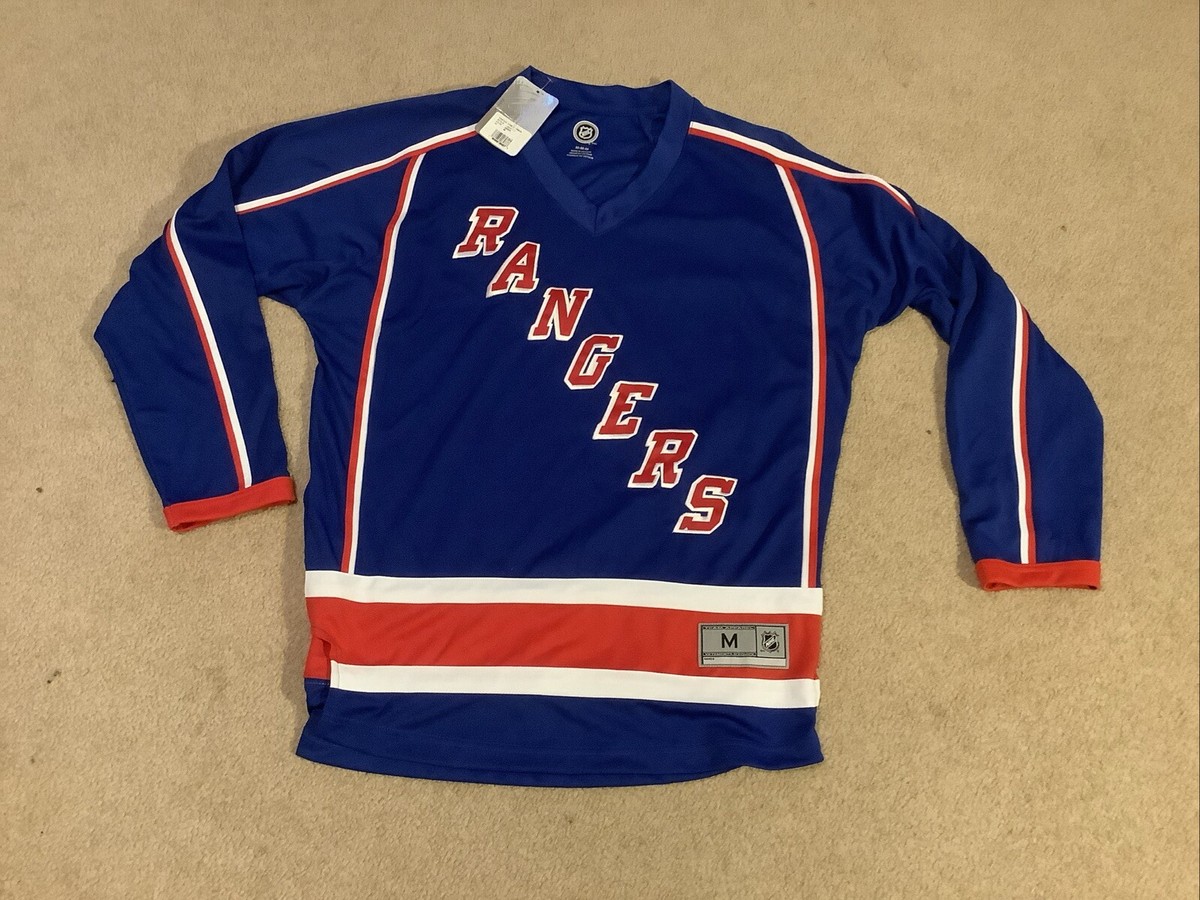 New York NY Rangers Hockey Blue NHL Jersey Shirt ADULT Men’s MEDIUM M NWT  Sewn
