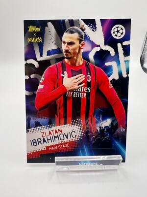 2021-22 TOPPS Steve Aoki UEFA Champions League Soccer Zlatan Ibrahimovic AC MILA