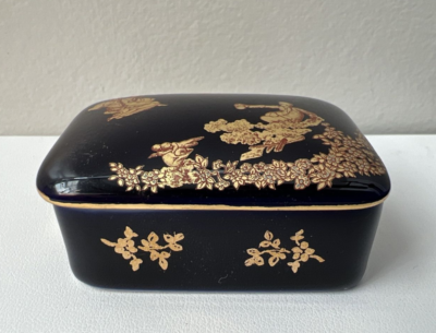 Vintage Limoges Castel France 22K Gold & Black Courting Couple