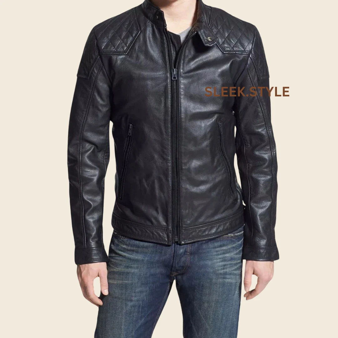 New Wear for Modern Men Mens Leather Jacket Stylish Zipper Design Biker