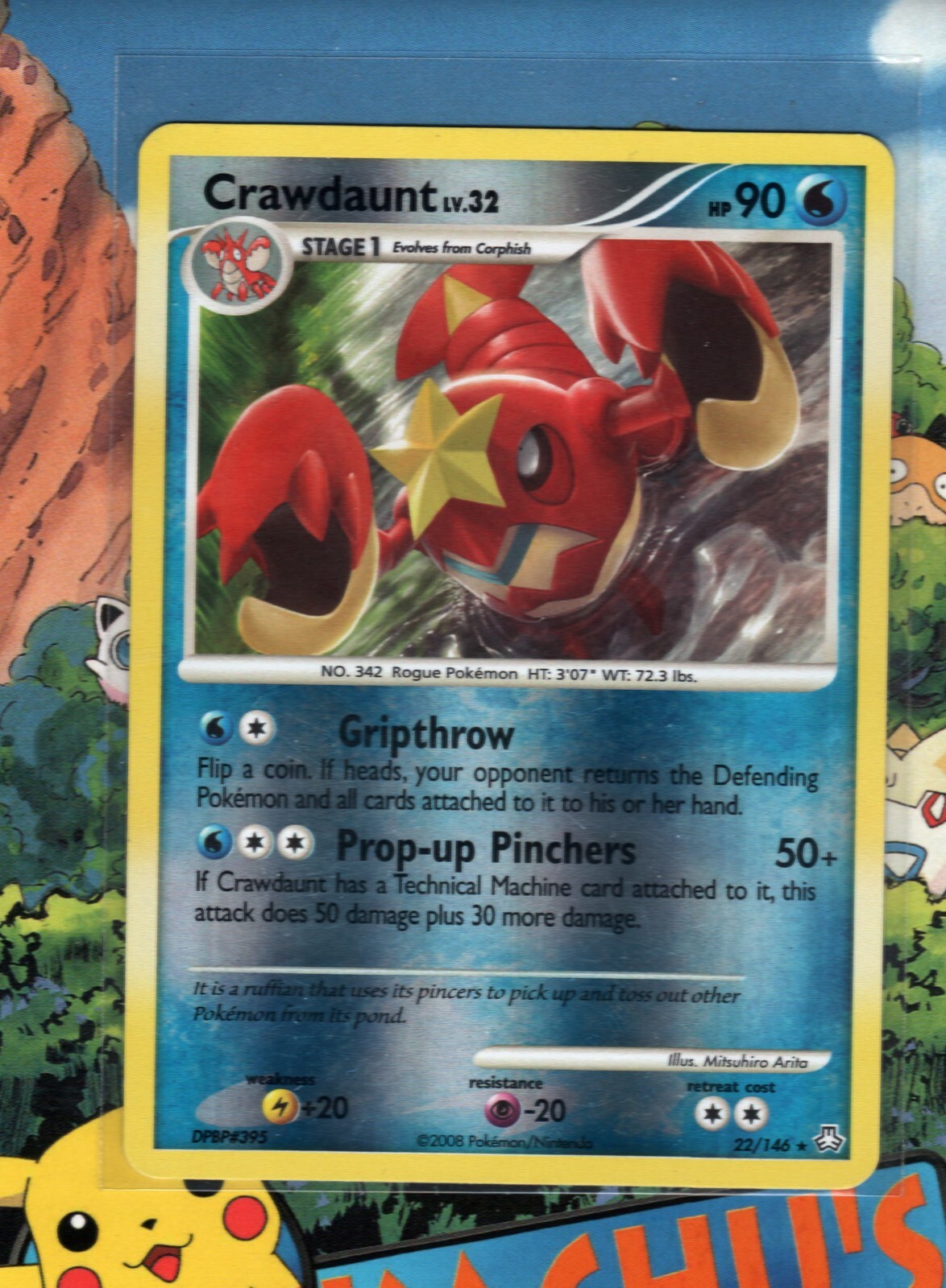 Pokémon TCG Crawdaunt - 22/146 - Reverse Holo Rare - Legends Awakened LP/NM