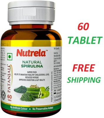 Nutrela Spirulina Natural Pack of 60 tablets - FREE SHIPPING