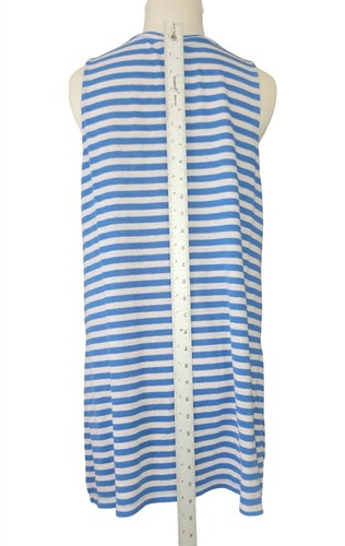 Time And Tru Blue & White Striped Sleeveless Tank Top L Women's - Picture 9 of 10