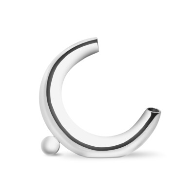 Nambe Solarium Crescent Moon Vase, 8''L x 8.5''H, Nambé Alloy
