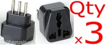 3pk USA US To Italy Plug Adapter Travel Converter American To Italian Type L 