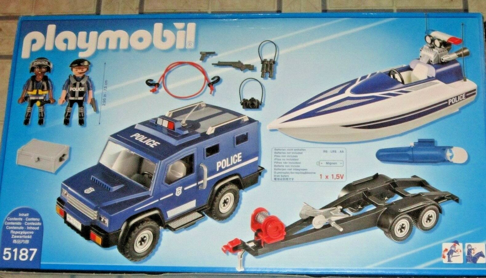 playmobil 5187 police truck with speedboat