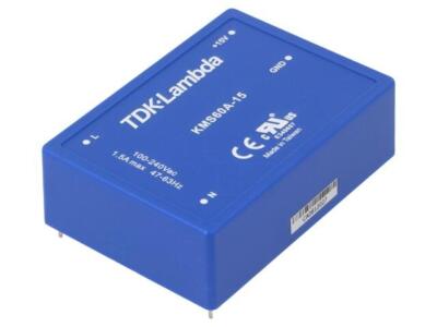 KMS60A-15 Wandler: AC/DC 60W UAusg: 15VDC IAusg: 4A 86% Montage: THT TDK-LAMBDA