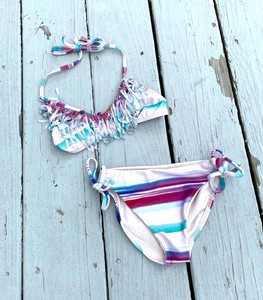 2 piece fringe bathing suit