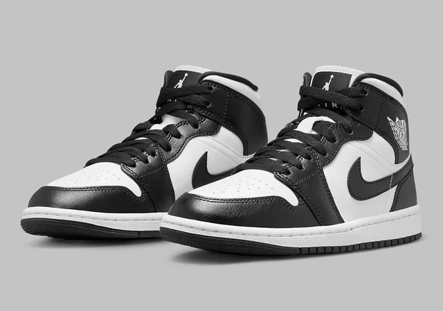 Nike Women's Air Jordan 1 Mid Panda Black White DV0991-101 Shoes NEW