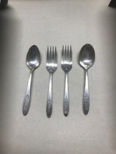 Lot of 4 Vintage Spoons Forks Silver-plated Great Crafting Items Nice Crest