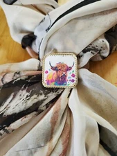 SLIDE Scarf Wild Rag Scarves Slide highland cow gift, bandana slide, western 