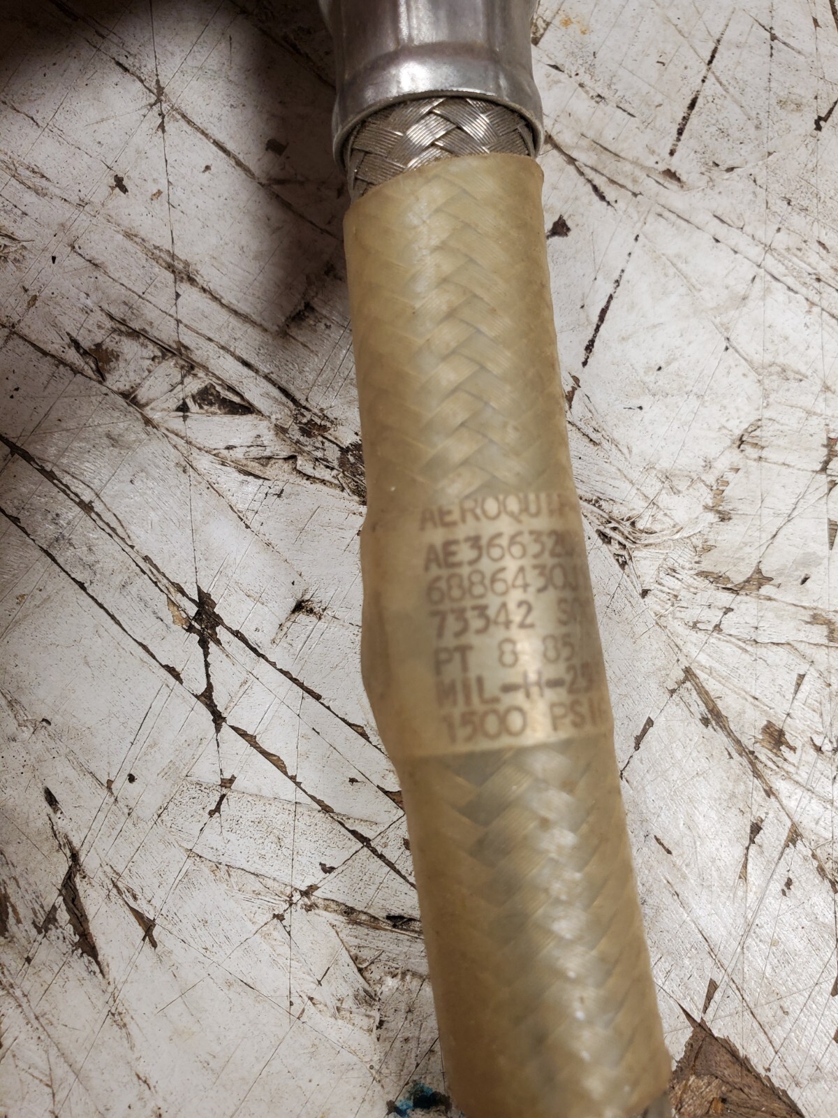 Lot Of 9 Aeroquip Stainless Teflon Hydraulic Hoses W/ Fittings 11.5