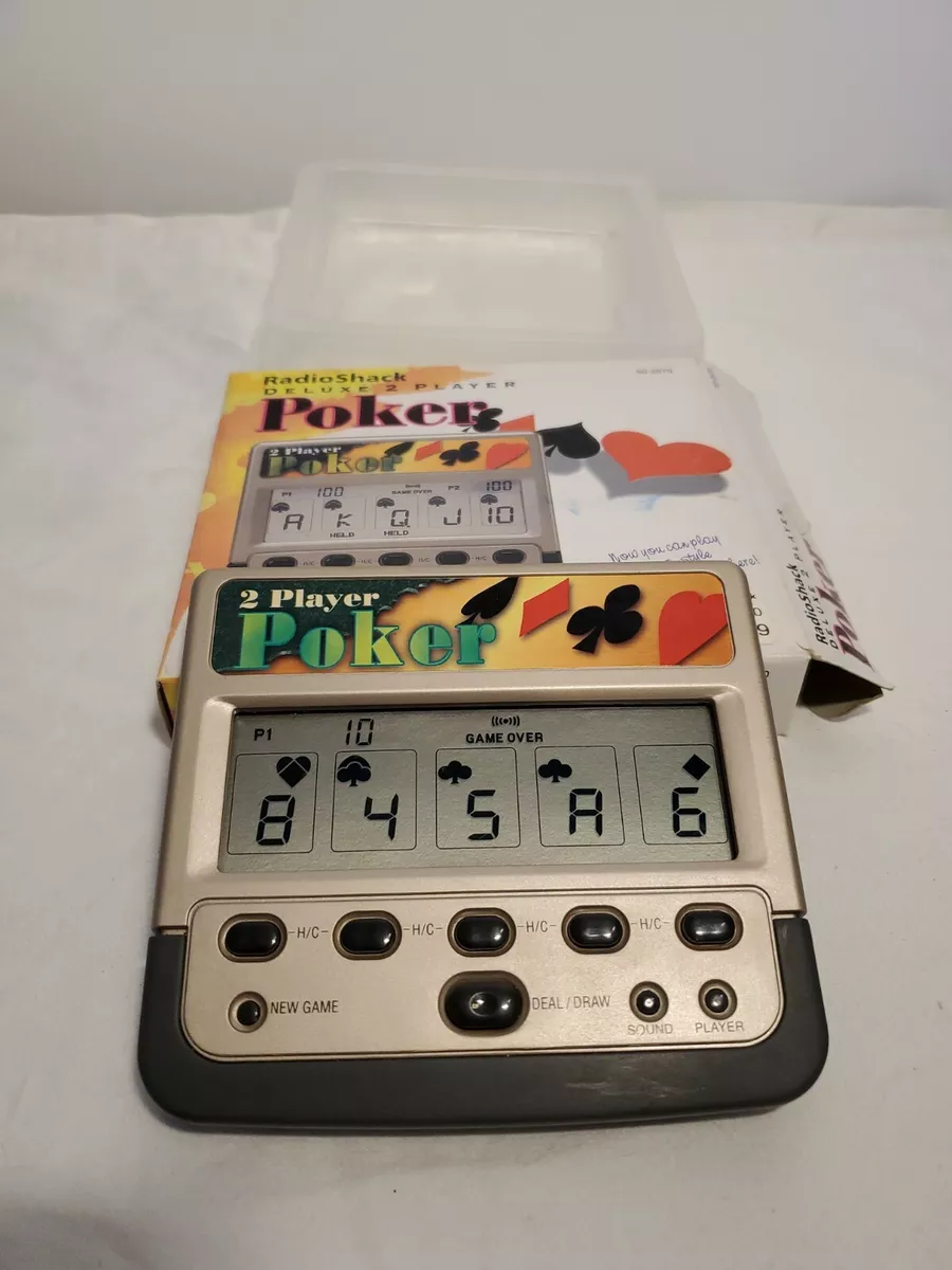 Radio Shack Deluxe 2 Player Handheld Poker Game 60-2670, TESTED