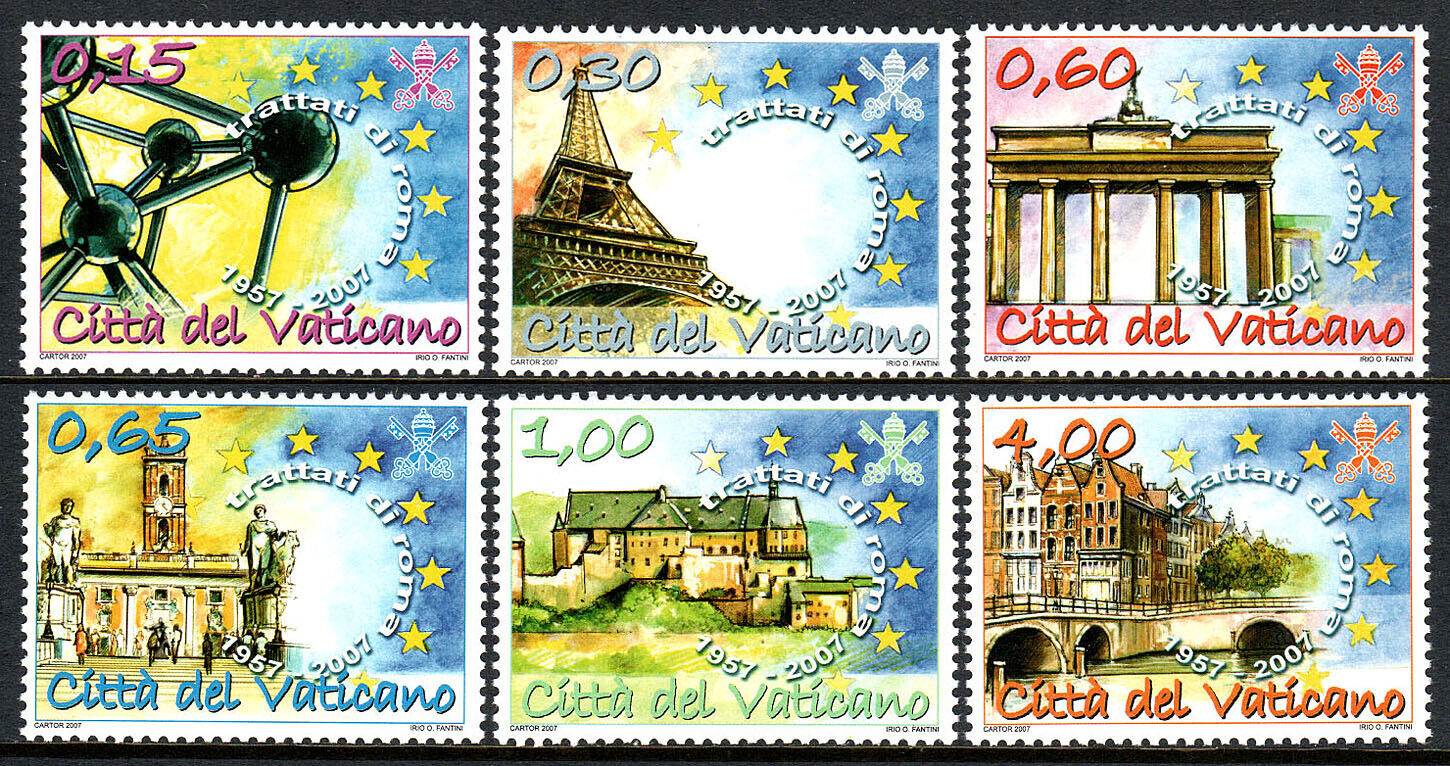 Vatican 1358-1363 MNH.Treaty of Rome Selling and Our shop OFFers the best service selling 50th Tower Brand ann.Eiffel