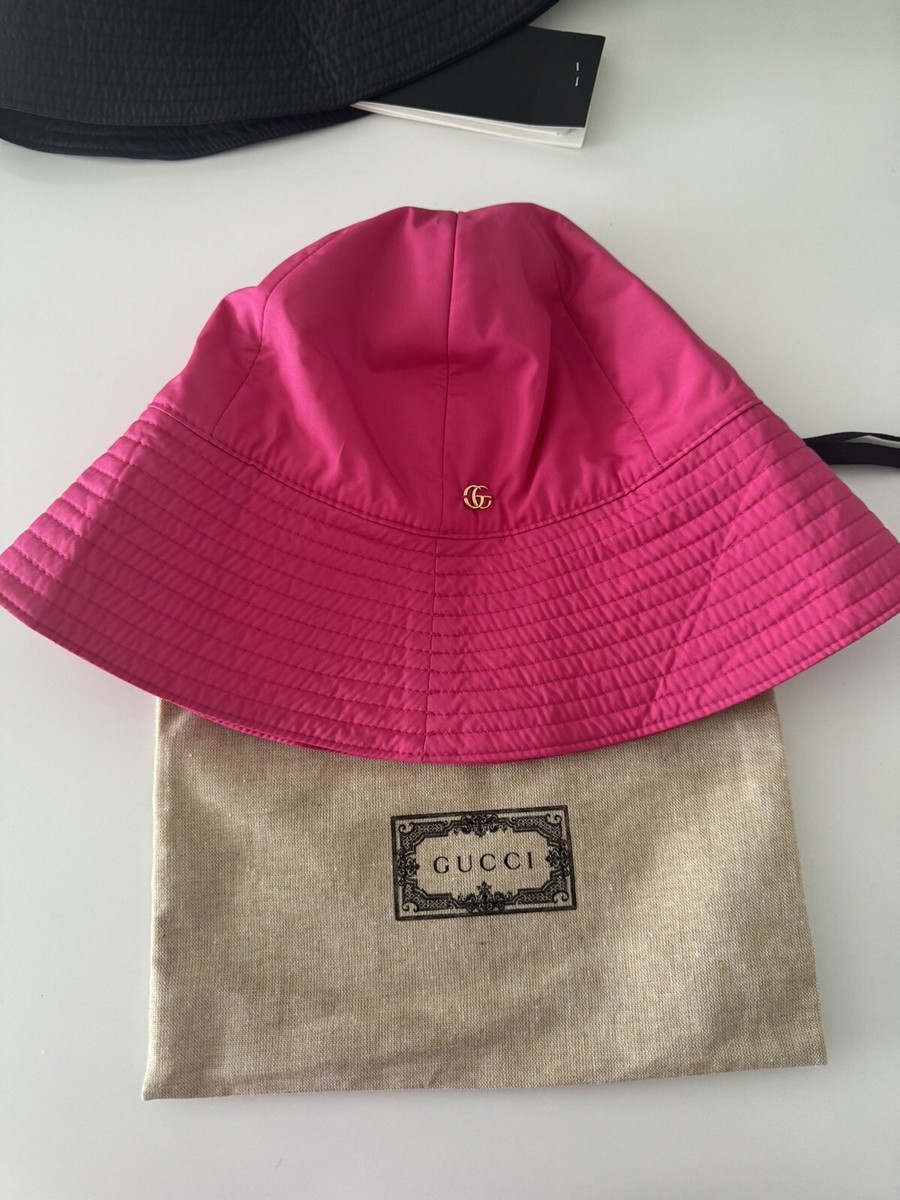 Gucci Double G Logo Cloche Bucket Hat Pink Size M | eBay display picture 1