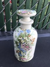 VINTAGE PORCELAINE De PARIS FRANCE SCENT BOTTLE FLORAL MOTIF