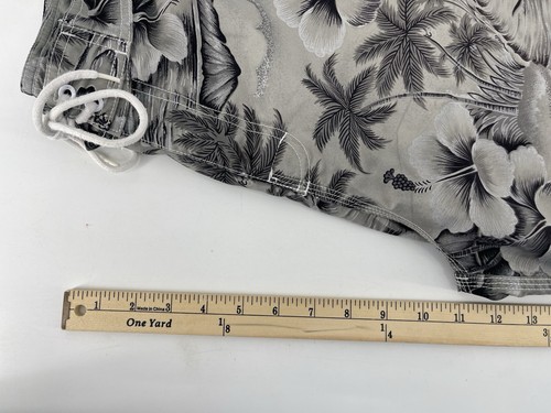 Vintage Rusty Swim Trunk Bored Shorts Mens Size 33 Gray Florals Palm Trees - Picture 9 of 10