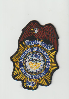 Iowa Division of Narcotics obsolete patch shipped from Australia