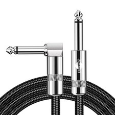 2 x 10f Pro Guitar Cable Lead Jack to Jack electric bass keyboard 3m