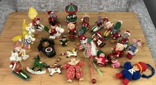 Vintage Lot Of 28 Taiwan Made Christmas Ornaments Hand Painted Assorted