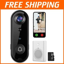 Motion Detection Video Doorbell with 32GB SD & Night Vision